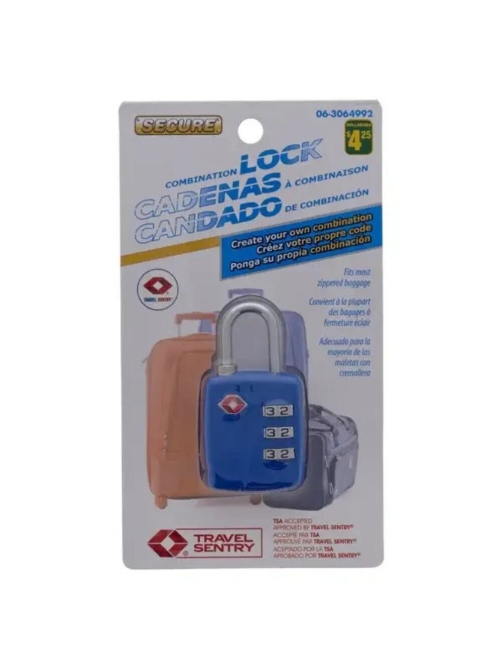 Secure 3-Digit Dial Combination Lock